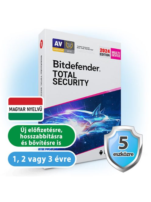 Bitdefender Total Security 5 eszközre, 1 évre