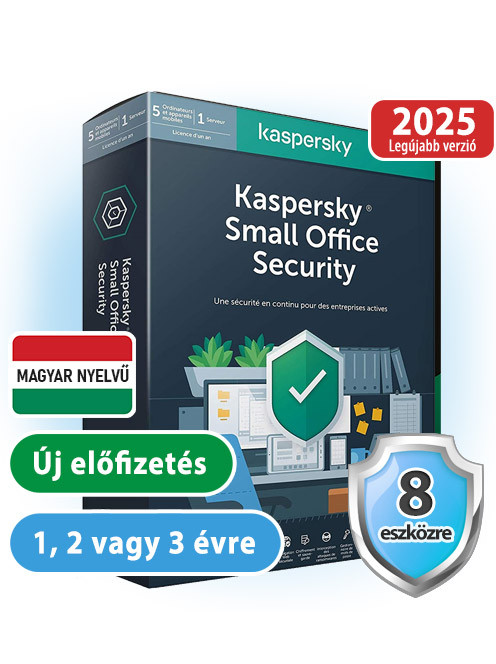 Kaspersky Small Office Security 8 PC-re, 1 szerverre, 3 éves előfizetés