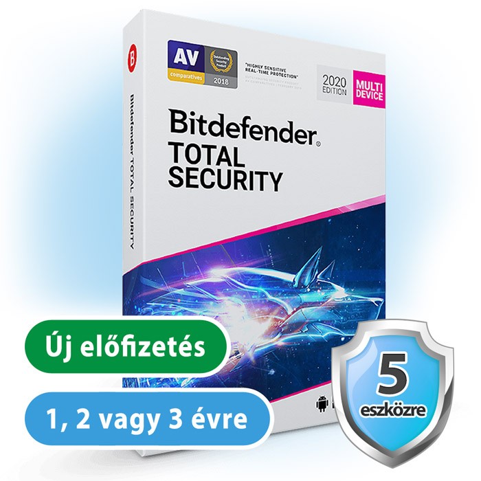 Bitdefender Total Security 5 eszközre, 1 évre